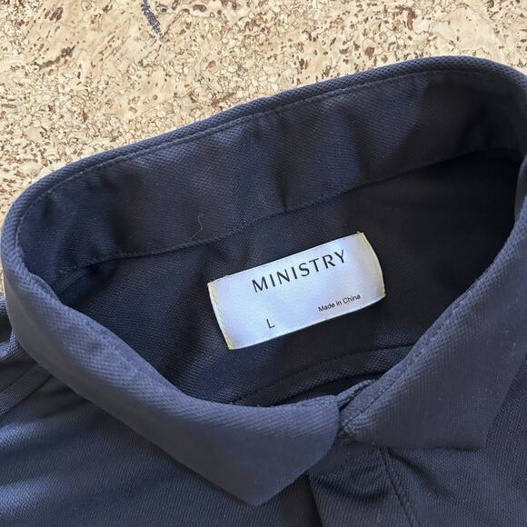 Ministry Of Supply Apollo Performance Polo Button Up Shirt Large - Picture 3 of 6